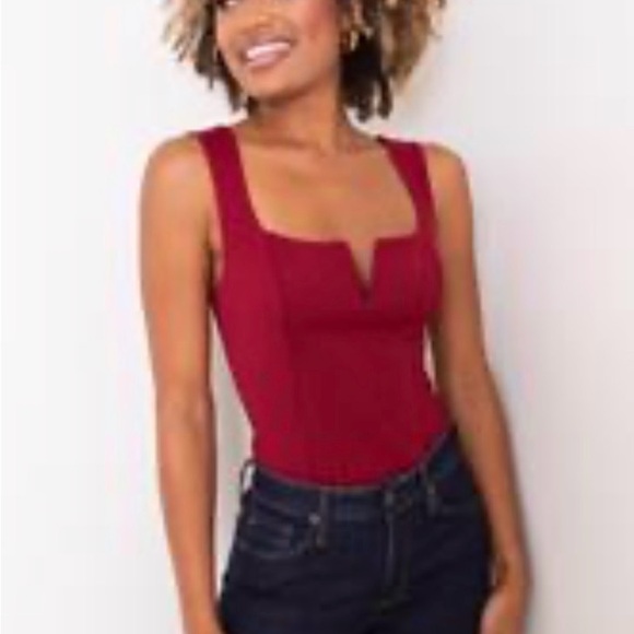 Astr Tops - ASTR The Label Women’s Wine-colored Corset Thong Bodysuit Size M